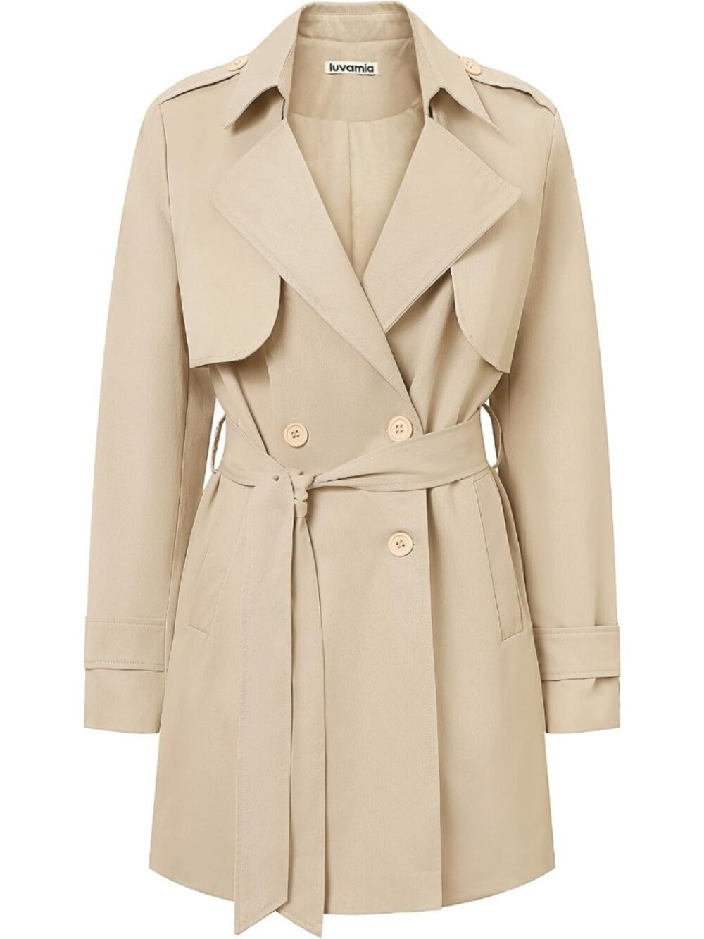 Classic Double Breasted Mid-Length Trench Coat for Women - Stylish Fall